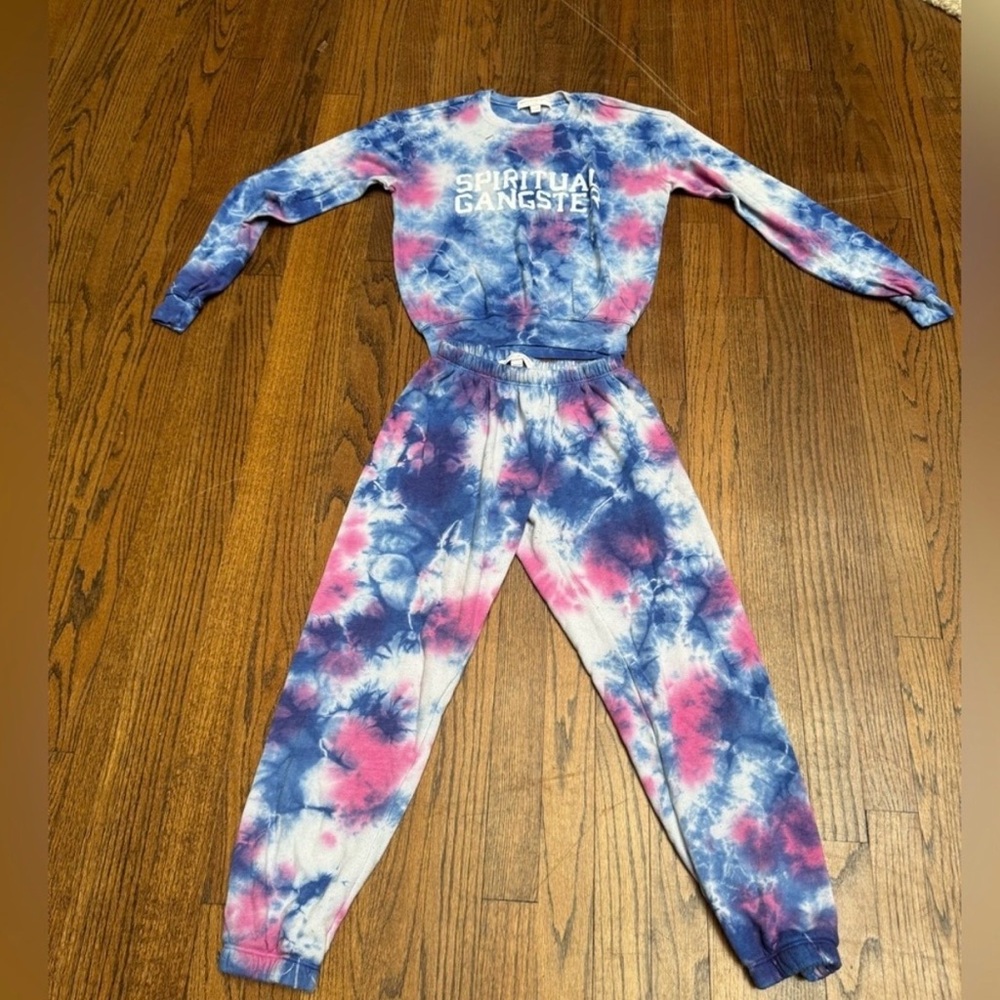 Spiritual Gangster Tie-Dye Sweatshirt and Joggers Set. XS